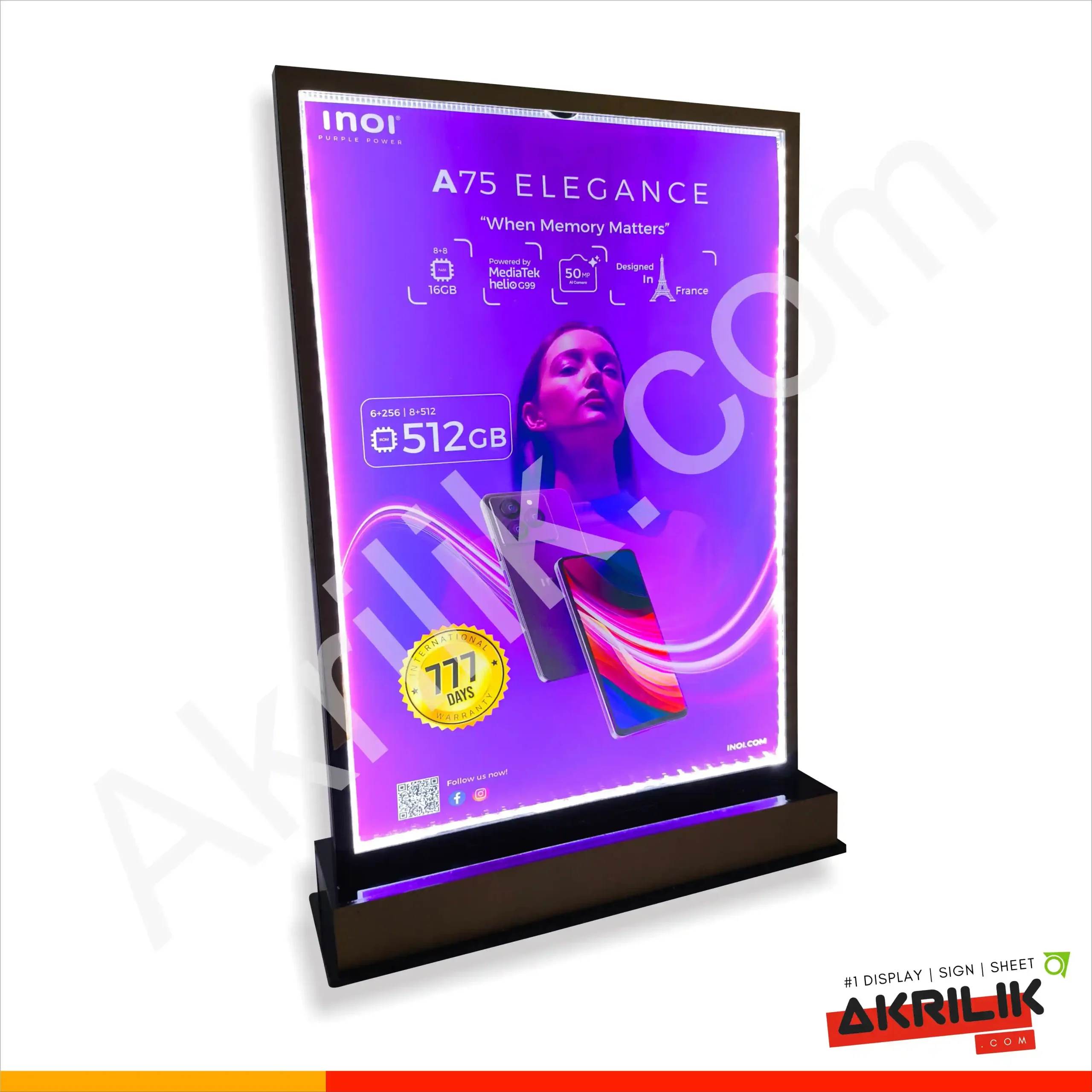 akrilik standing poster akrilik standing poster led
